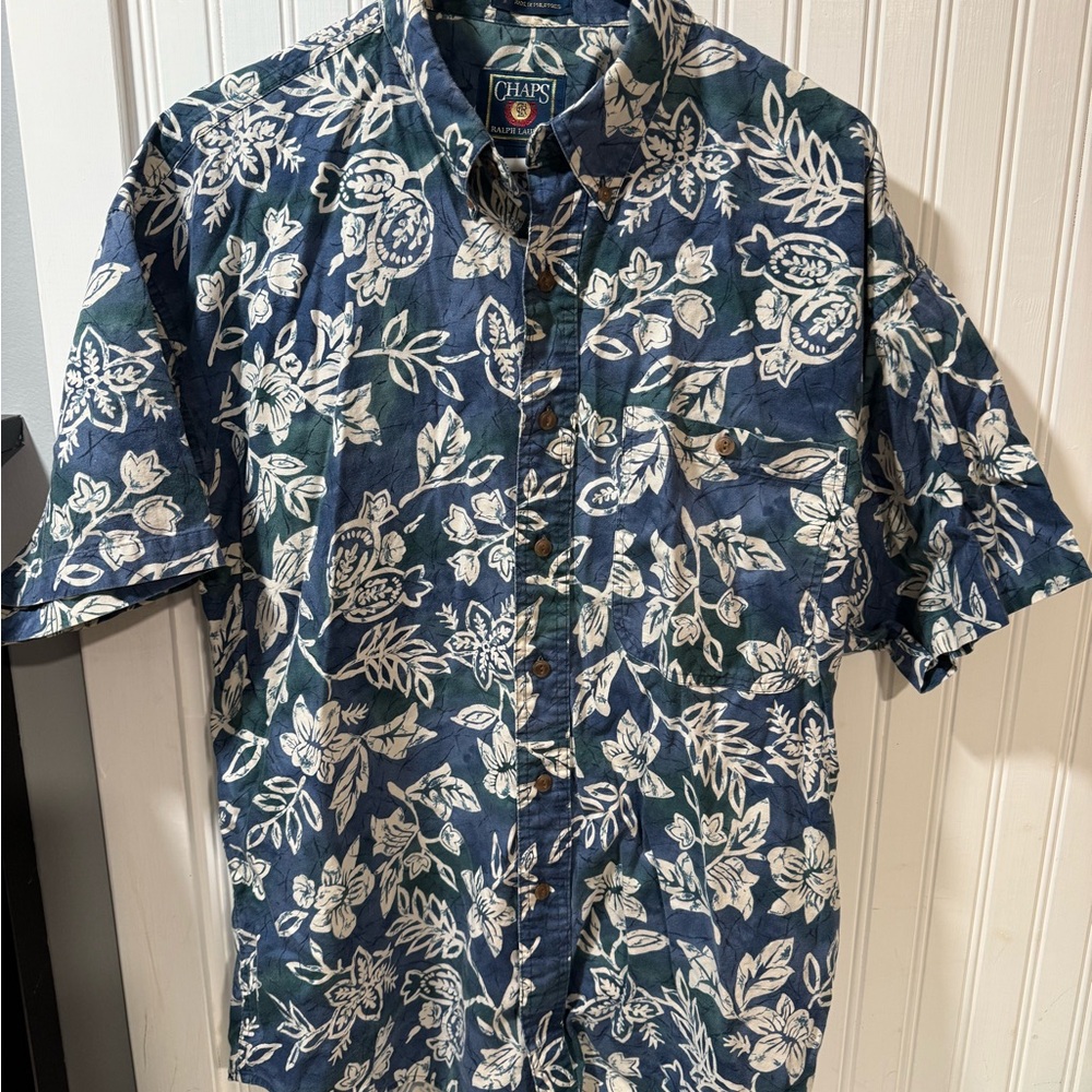 Chaps Polo Ralph Lauren Men's Blue Floral Shirt